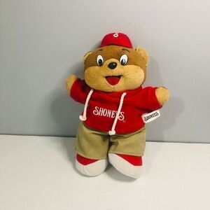 shoney's bear red hoodie and hat kakis 14" plush 2011 restaurant stuffed animal